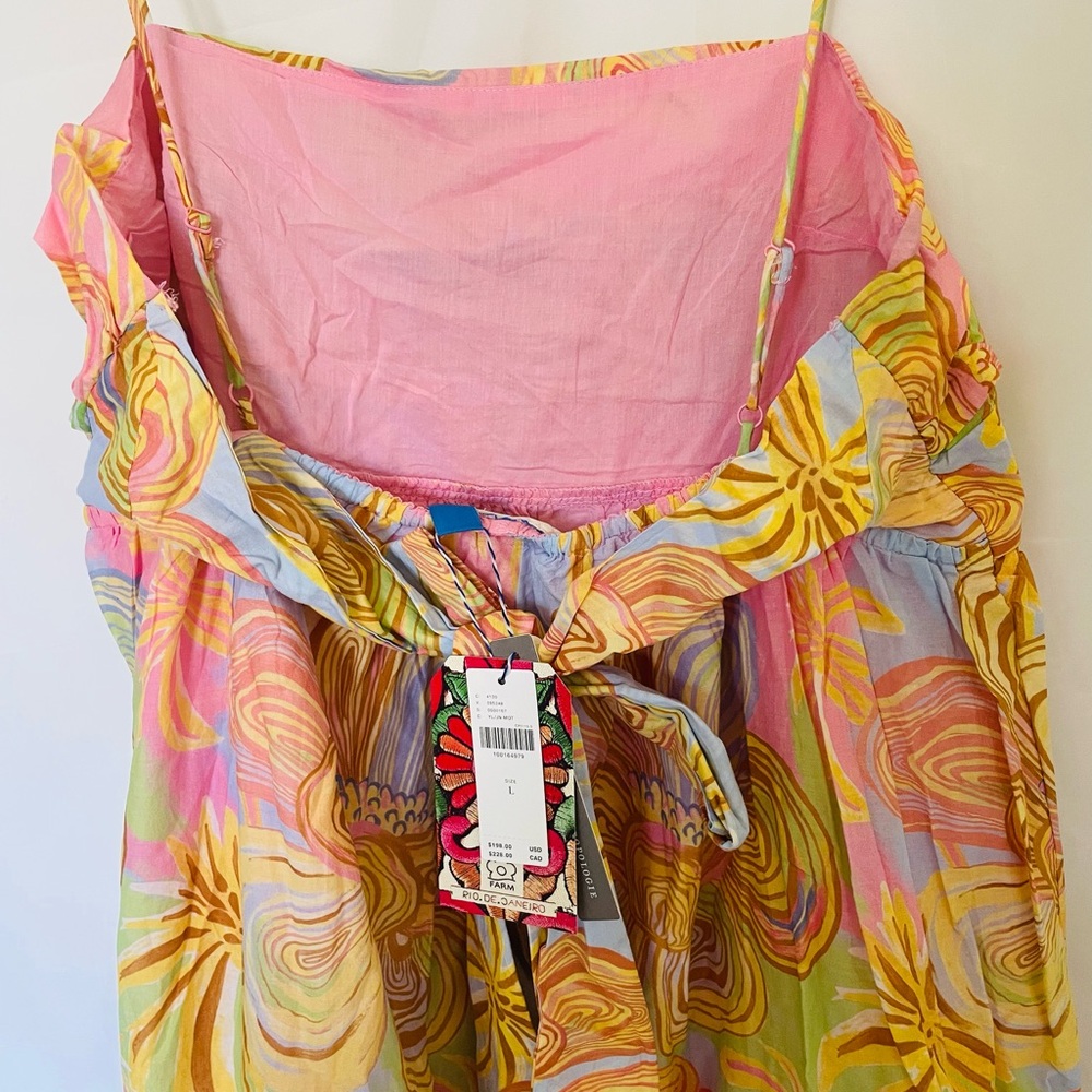 NWT $198 Farm Rio x Anthropologie Sleeveless Printed Mini Dress L - Picture 7 of 8